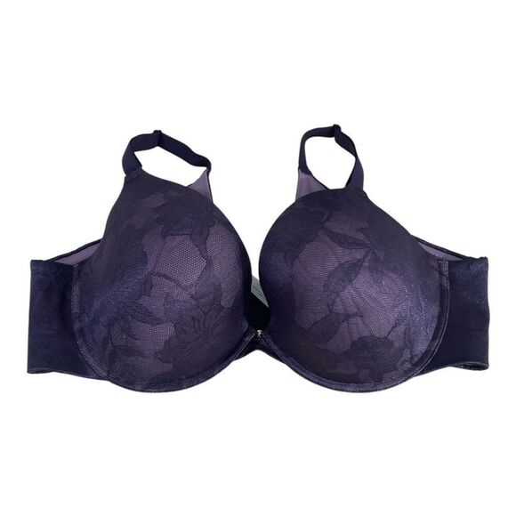 Cacique Lane Bryant Purple Boost Plunge Bra Plus Size 46DD Underwire Lingerie - Picture 1 of 10